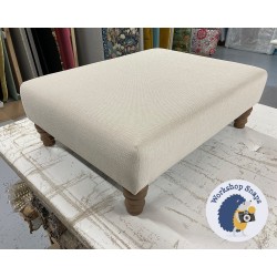 Arden Plain Top Footstool 81 x 61cm (32 x 24") Eco Weave Natural - 5ins Turned Oak Leg 9109