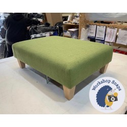 Arden Plain Top Footstool 81 x 61cm (32 x 24") House Chenille Lime - 5ins Tapered Natural Leg 4980