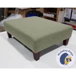 Arden Plain Top Footstool 81 x 61cm (32 x 24") Wool Plain Willow - 5ins Tapered Leg Mahogany 4392