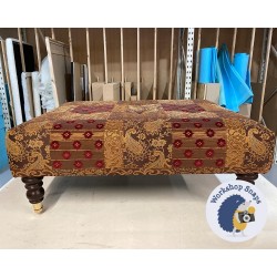 Cannock Shallow Buttoned Footstool 81 x 61cm (32 x 24") Customers Own Material - 7ins Castor Mahogany Leg 6863