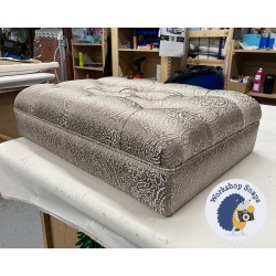 Glenmore Deep Buttoned Footstool with Border 61 x 41cm (24 x 16") Customers Own Material Casamance Monture - No Legs 8947