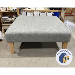 Arden Plain Top Footstool 91 x 91cm (36 x 36") Wool Plain Mid Grey - 9ins Tapered Natural Leg 5697