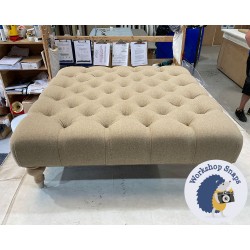 Kinver Deep Buttoned Footstool 91 x 91cm (36 x 36") Faux Wool Straw Legs - Single Piped Trim - 7.5in Castor Washed Oak Leg 5193 Kinver Deep Buttoned Footstool 91 x 91cm (36 x 36") Faux Wool Straw Legs - Single Piped Trim - 7.5in Castor Washed Oak Leg 5193