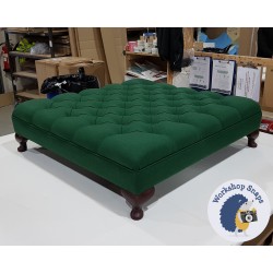 Glenmore Deep Buttoned Footstool with Border 91 x 91cm (36 x 36") COM - 4ins Queen Anne Legs 4520