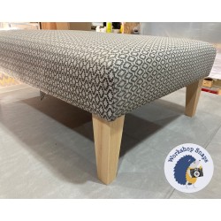 Arden Plain Top Footstool 102 x 76cm (40 x 30") COM Romo Tremont Cardamon -  9" Tapered Natural Leg 5298