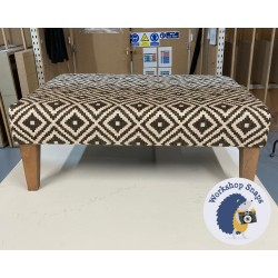 Arden Plain Top Footstool 102 x 76cm (40 x 30") Geometric Bricks Ebony - 9ins Tapered Oak Leg 7735