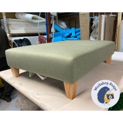 Arden Plain Top Footstool 102 x 76cm (40 x 30") House Cotton Forest - 5ins Tapered Natural Leg 8055