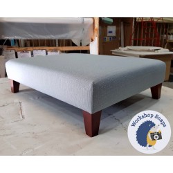 Arden Plain Top Footstool 102 x 76cm (40 x 30") Textured Weave Duck Egg - 5ins Tapered Leg Oak 3909