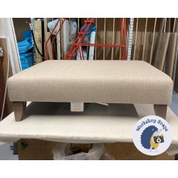 Arden Plain Top Footstool 102 x 76cm (40 x 30") Textured Weave Stone - 6ins Convex Tapered Washed Oak Leg 8399