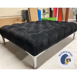 Kinver Deep Buttoned Footstool 102 x 76cm (40 x 30") House Velvet Black - 6ins Metal Leg 7897 Kinver Deep Buttoned Footstool 102 x 76cm (40 x 30") House Velvet Black - 6ins Metal Leg 7897