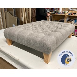 Kinver Footstool - Textured Weave Iron - 102x76cm - No Trim - 5ins Tapered Natural Leg - 9246 Kinver Footstool - Textured Weave Iron - 102x76cm - No Trim - 5ins Tapered Natural Leg - 9246