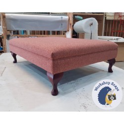 Wentwood Plain Top Footstool with Border 102 x 76cm (40 x 30") COM - 6" Queen Anne Leg Mahogany - 38944