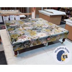 Arden Plain Top Footstool 122 x 122cm (48 x 48") Customers Own Material - 7" Castor Leg Mahogany 38971