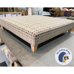 Arden Plain Top Footstool 122 x 122cm (48 x 48") Wool Spot Natural - 5ins Tapered Natural Leg 5745