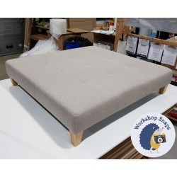 Cannock Shallow Buttoned Footstool 122 x 122cm (48 x 48") Textured Weave Stone - 5ins Tapered Leg Natural 4412 Cannock Shallow Buttoned Footstool 122 x 122cm (48 x 48") Textured Weave Stone - 5ins Tapered Leg Natural 4412