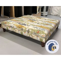 Wentwood Plain Top Footstool with Border 122 x 122cm (48 x 48") Customers Own Material - 5ins Turned Mahogany Leg 8342 2