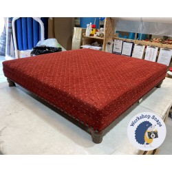 Wentwood Plain Top Footstool with Border 122 x 122cm (48 x 48") Customers Own Material - Full Studded Trim 5324