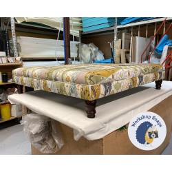 Wentwood Plain Top Footstool with Border 122 x 122cm (48 x 48") Customers Own Material - 5ins Turned Mahogany Leg 8342 2