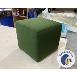 Dalby Cube Footstool 36 x 36cm (14 x 14") Flat Velvet Forest Green 6667