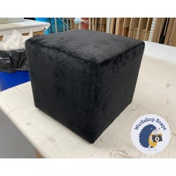 Dalby Cube Footstool 36 x 36cm (14 x 14") House Velvet Black 8768