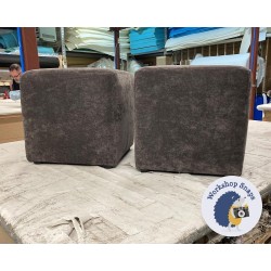Dalby Cube Footstool 36 x 36cm (14 x 14") House Velvet Slate x2 7648