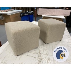 Dalby Cube Footstool 36 x 36cm (14 x 14") Small Boucle Latte x2 9023