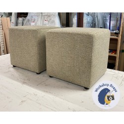 Dalby Cube Footstool 46 x 46cm (18 x 18") COM Christopher Farr Lost & Found Green 9005