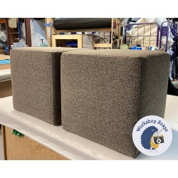 Dalby Cube Footstool 46 x 46cm (18 x 18") COM Colefax & Fowler Boyd Moss 9030