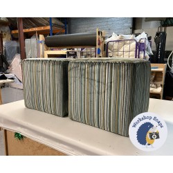 Dalby Cube Footstool 46 x 46cm (18 x 18") COM Romo Carioca Verde - Design Change Self Piped Edge 9234