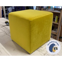 Dalby Cube Footstool 46 x 46cm (18 x 18") Flat Velvet Buttercup 8549