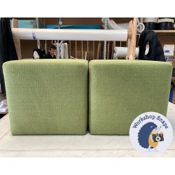 Dalby Cube Footstool 46 x 46cm (18 x 18") House Chenille Lime x2 5078