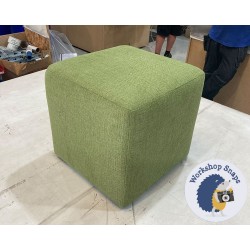 Dalby Cube Footstool 46 x 46cm (18 x 18") House Chenille Lime 5093
