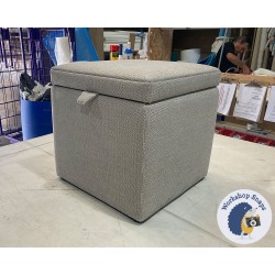 Brechfa Plain Lid Storage Ottoman 48 x 48cm (19 x 19") Basket Weave Sky 222640