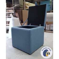 Brechfa Plain Lid Storage Ottoman 48 x 48cm (19 x 19") Faux Wool Wedgwood 2184441