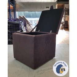 Brechfa Plain Lid Storage Ottoman 48 x 48cm (19 x 19") House Velvet Aubergine 2182441