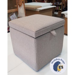 Brechfa Plain Lid Storage Ottoman 48 x 48cm (19 x 19") Textured Weave Stone 4027