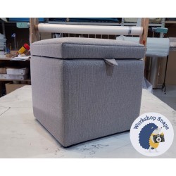 Brechfa Plain Lid Storage Ottoman 48 x 48cm (19 x 19") Textured Weave Stone 39282