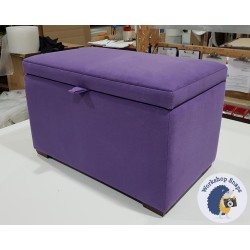 Brechfa Plain Lid Storage Ottoman 79 x 46cm (31 x 18") Brushed Linen Anemone - 1 inch Dark Square Feet 220362