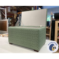 Brechfa Plain Lid Storage Ottoman 79 x 46cm (31 x 18") COM Christopher Farr Chiselled Olive - 1ins Dark Square 239245