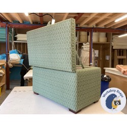 Brechfa Plain Lid Storage Ottoman 79 x 46cm (31 x 18") COM Christopher Farr Chiselled Olive - 1ins Dark Square 239245