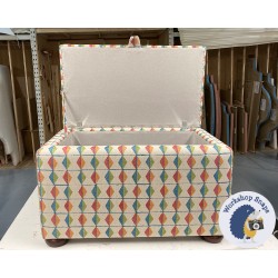 Brechfa Plain Lid Storage Ottoman 79 x 46cm (31 x 18") COM Lewis & Wood Jacko Tutti Frutti - 1.5ins Dark Bun Foot 237978