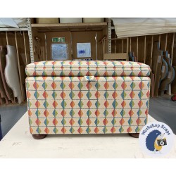 Brechfa Plain Lid Storage Ottoman 79 x 46cm (31 x 18") COM Lewis & Wood Jacko Tutti Frutti - 1.5ins Dark Bun Foot 237978