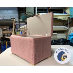 Brechfa Plain Lid Storage Ottoman 79 x 46cm (31 x 18") COM Susan Deliss Imani Rose Pink - 1ins Light Square Foot 8825