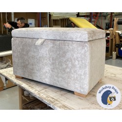 Brechfa Plain Lid Storage Ottoman 79 x 46cm (31 x 18") Cristina Marrone Nuovo Silver - 1ins Light Square 236572