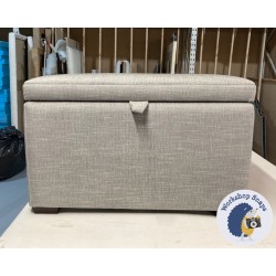 Brechfa Plain Lid Storage Ottoman 79 x 46cm (31 x 18") House Weave French Grey - 1ins Dark Square Foot 234327