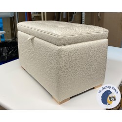 Sherwood Shallow Buttoned & Piped Lid Storage Ottoman 79 x 46cm (31 x 18") COM John Lewis Eversley Natural - Shallow Buttoned & Piped Lid - 1ins Light Square Foot - 232087