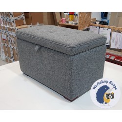 Sherwood Shallow Buttoned & Piped Lid Storage Ottoman 79 x 46cm (31 x 18") Customers Own Material - 1 Inch Dark Square Feet 220903