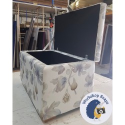 Sherwood Shallow Buttoned & Piped Lid Storage Ottoman 79 x 46cm (31 x 18") Customers Own Material - 1" Square Foot Natural 3662