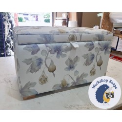 Sherwood Shallow Buttoned & Piped Lid Storage Ottoman 79 x 46cm (31 x 18") Customers Own Material - 1" Square Foot Natural 3662
