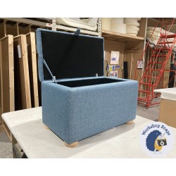 Dean Deep Buttoned Lid Storage Ottoman 79 x 46cm (31 x 18") Fryetts Monmouth Aqua - 1.5ins Light Bun Feet 227505 Dean Deep Buttoned Lid Storage Ottoman 79 x 46cm (31 x 18") Fryetts Monmouth Aqua - 1.5ins Light Bun Feet 227505